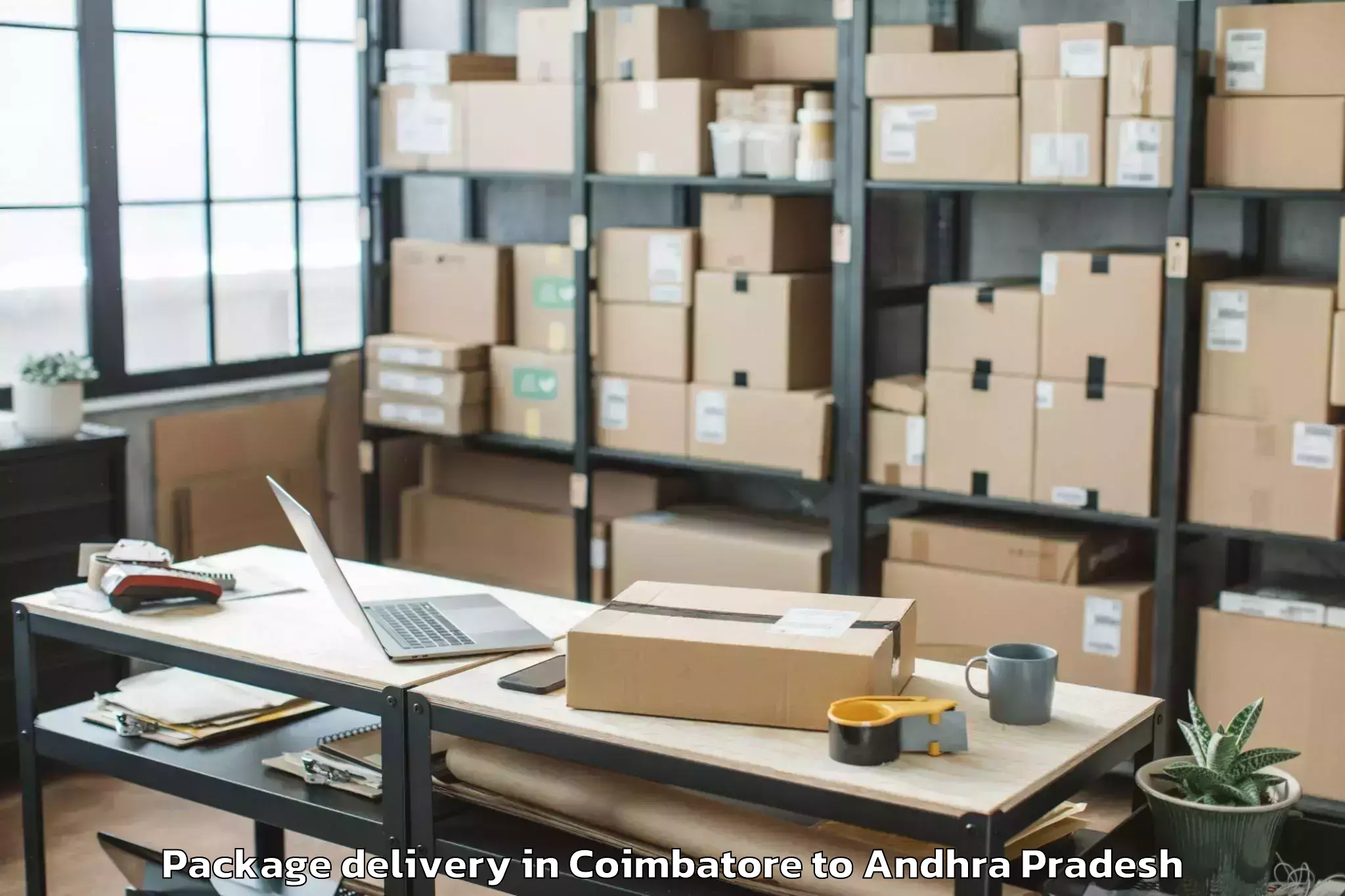 Reliable Coimbatore to Macherla Package Delivery